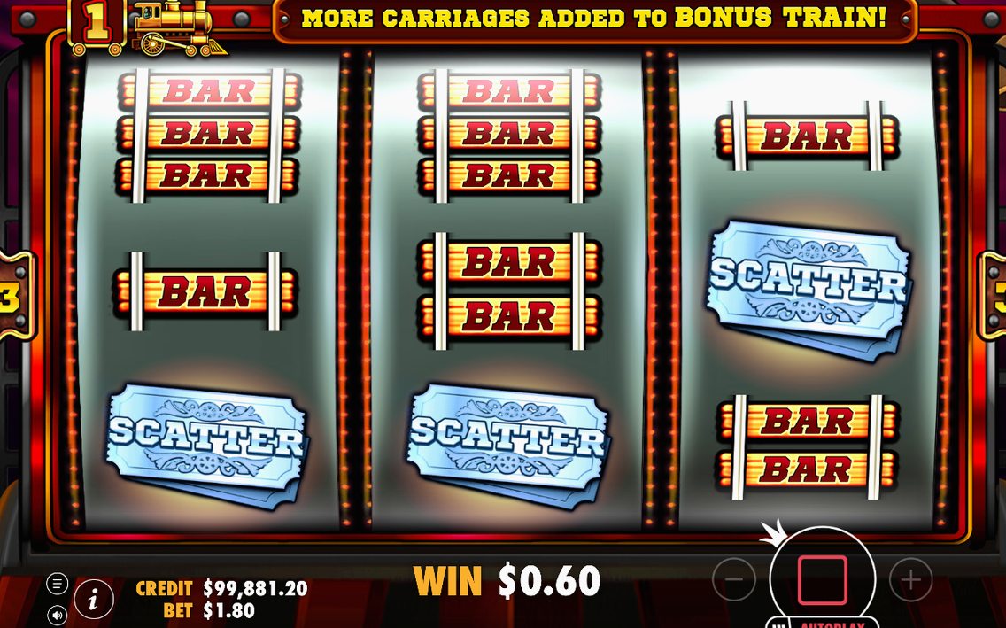 Progressive Bonus Feature with train carriage prizes