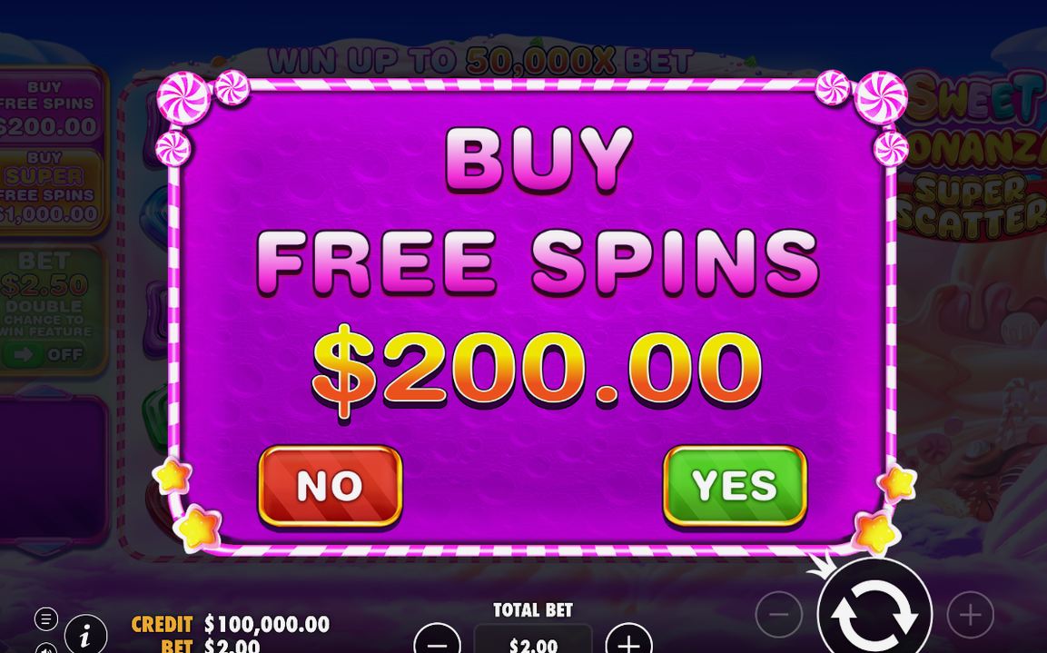 Bonus screen for the Free Spins round