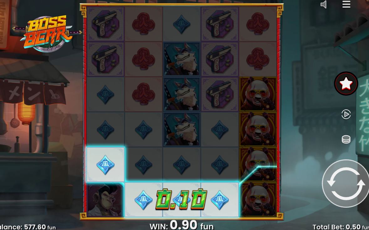 Base Game grid of 5 reels by 6 rows