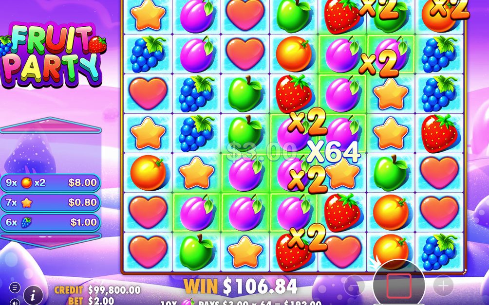 Free Spins round on the night-time candy-land background